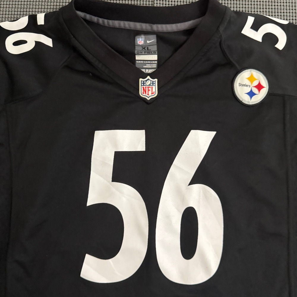 Nike NFL Pittsburgh Steelers LaMarr Woodley 56 Jersey Youth XL Black Football - Picture 4 of 7